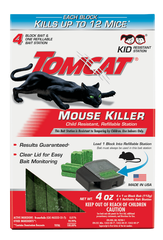 Details about   Tomcat Mouse Mice Rat Killer 4 Blocks Bait Poison Rodent 4 Station Trap Control 
