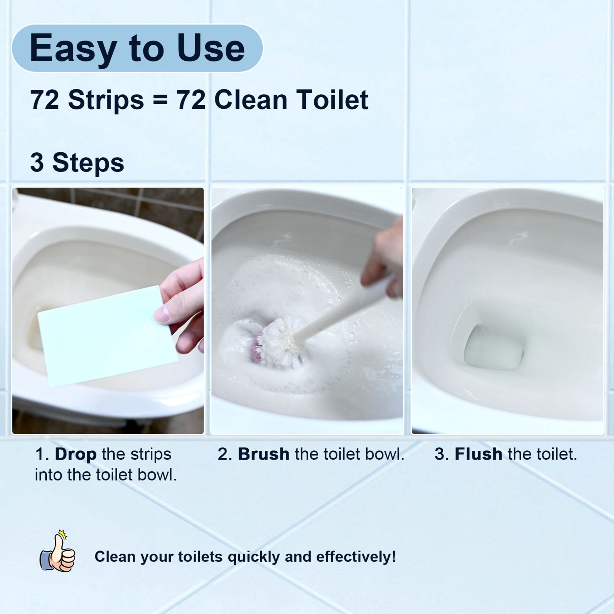 Poesie Toilet Bowl Cleaner Strips Fresh Scent Liquid Free Toilet Clean ...