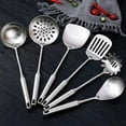 thumbnail image 7 of Shoreew Stainless Steel Soup Ladle Large Spatula Set Kitchen Utensils Cooking Trowel Kitchenware Gift for Chefs Cooking Enthusiasts, 7 of 7