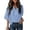 a-Sky Blue7626, variant on Womens Casual Solid Color Blouse With Draped Cowl Neckline Three Quarter Batwing Sleeves Loose Fit Shirt For Daily Office Wear Black XXL