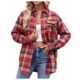 thumbnail image 1 of Chemise Classique à Carreaux en Flanelle à Manches Longues Surdimensionnée Décontractée pour Femmes, 1 of 3