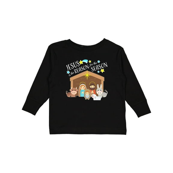 Inktastic Jesus is the Reason for the Season Christmas Nativity Boys or Girls Long Sleeve Toddler T-Shirt