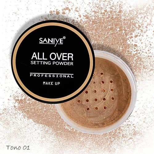 Polvo Traslúcido All Over de Saniye, Incluye 2 piezas. Maquillaje Accesorio Cosmético de Belleza Saniye All over