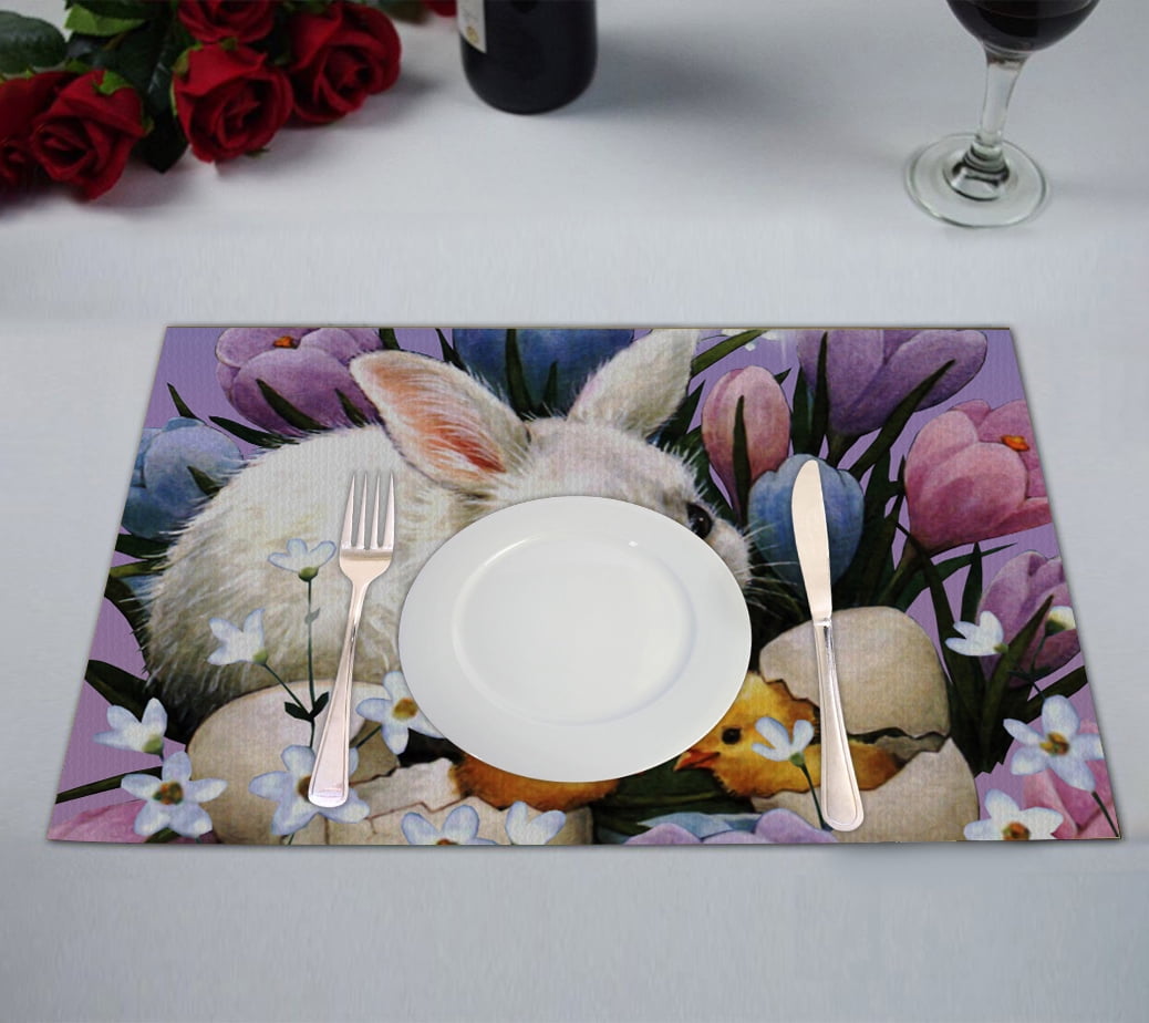 GCKG Happy Easter Placemats 12x18 inches Set of 2