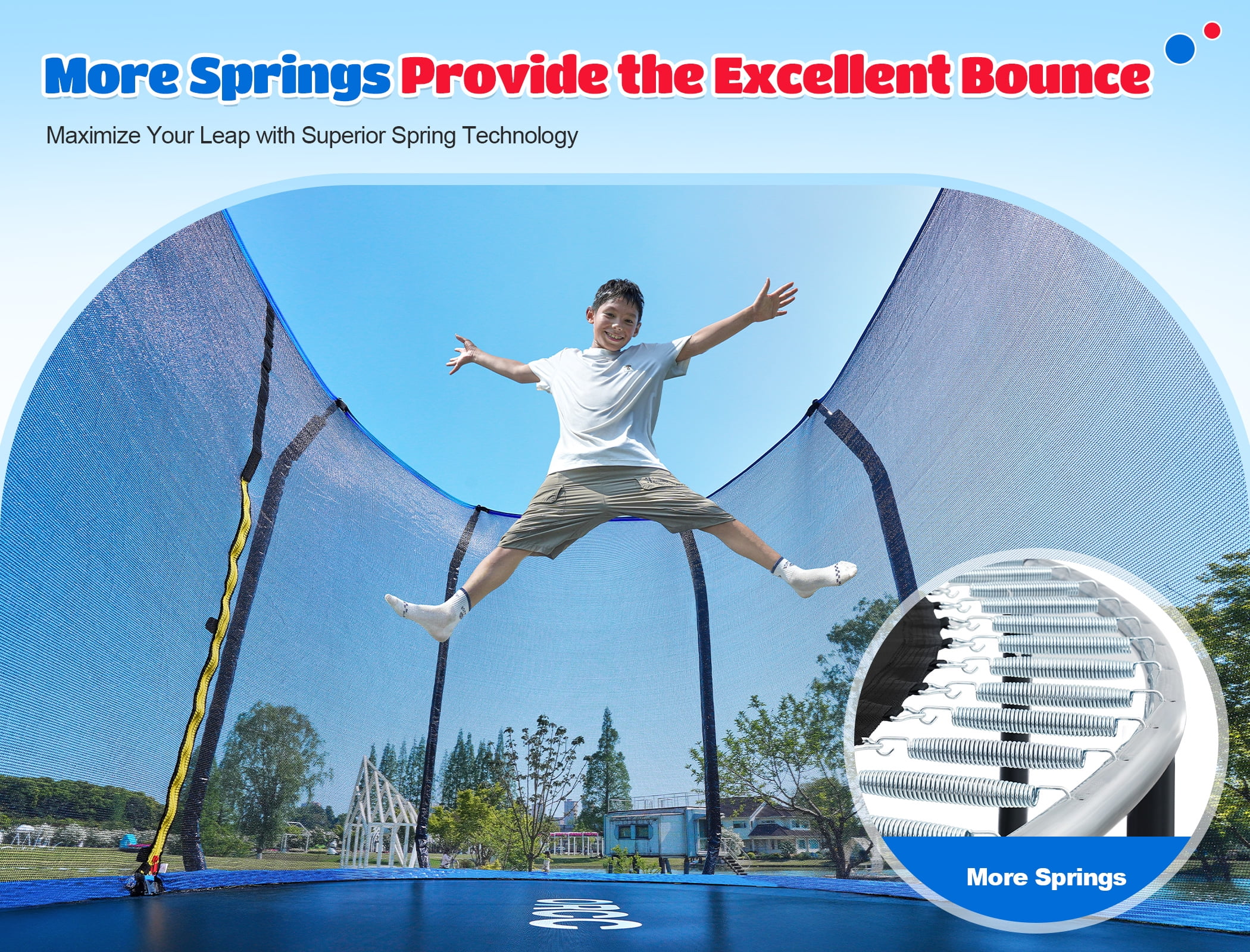 ORCC 1200LBS Capacity Oval 7X10FT Heavy-Duty Yard Trampoline for Kids & Adults with Safety Enclosure, 1.6mm Thickened Steel Frame & Reinforced Legs, Outdoor Gymnastics Trampoline