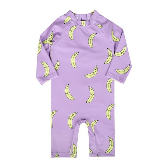 GYRATEDREAM Toddler Baby Boys Girls Sun Protection Swimsuit Kids Rash Guard One Piece Zipper Bathing Suit Beach Swimwear Purple for 1-7Y