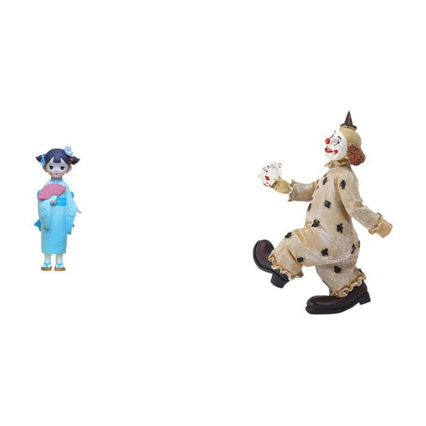 Muñeca Geisha Japonesa,Muñeca geisha con kimono japonés,adorno tradicional,Figuras de payasos,Estatua de payaso,escultura,adorno de mesa,Colección de estatuillas de payasos adorables
