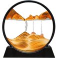 thumbnail image 1 of Pintura de arena que fluye (naranja, 7 pulgadas) – Imagen de arena dinámica, marco de reloj de arena 3D de vidrio redondo, imagen de arte de arena en movimiento para decoración de la oficina en el hog, 1 of 5