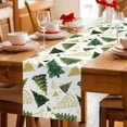 thumbnail image 6 of Christmas Tree Table Runner 60 Inches, White Green Xmas Tree Winter Bed Runner Dresser Scarves Tabletop for Indoor Outdoor Parties/Ceremony/Banquet, 13" x 60", 6 of 8