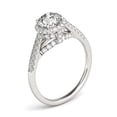 thumbnail image 2 of 14k White Gold Round Cut Shank Diamond Engmt Ring 1 3/8 cttw SZ 9, 2 of 2