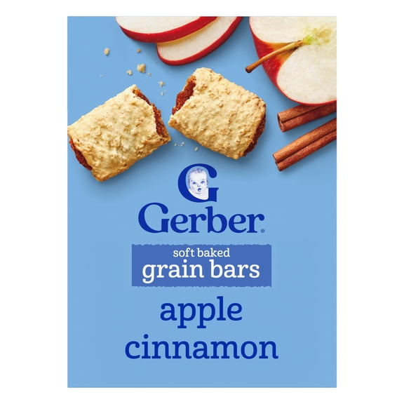 (2 Pack) Gerber Graduates Cereal Bars, Apple Cinnamon, 5.5 oz.