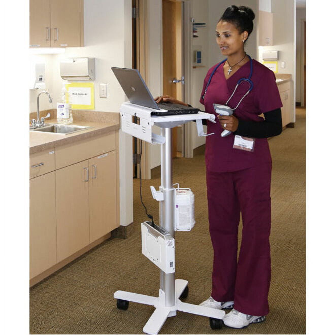 Ergotron SV10-1100-0 15 in. Height Adjustable & Portable StyleView Laptop Cart, SV10 - image 2 of 2