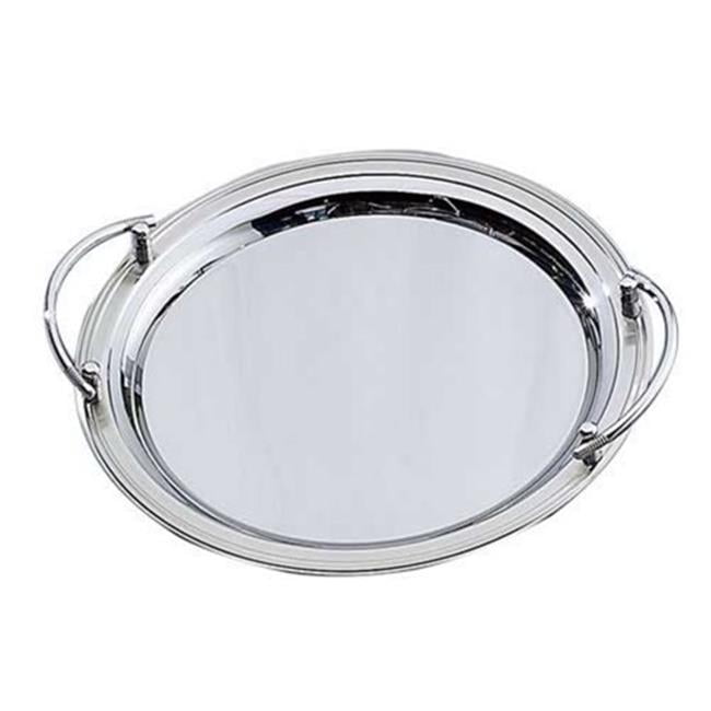 Elegance Round Stainless Steel Tray With Handles Com Elegance Round Stainless Steel Tray, Round Stainless Steel Tray