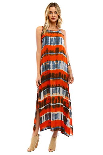 orange tie dye maxi dress