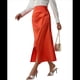 thumbnail image 1 of Falda de Satén de Seda con Cintura Alta y Cremallera para Mujer. Color Naranja L, 1 of 7