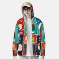 thumbnail image 4 of Kll Sushi Print Men'S Women’s Upf 50+ Sun Protection Outdoor Hoodie Jacket Long Sleeve Fishing Hiking Performance Shirt- Medium, 4 of 8