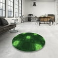 thumbnail image 3 of Ahgly Company Indoor Round Patterned Green Area Rugs, 8' Round, 3 of 6