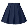 thumbnail image 5 of MKOSPLRT Big Girls Solid Elastic Waist Pleated Mini Skirt 3-15 Years Modest A-Line Skort with Built-In Lining Preppy School Bottom for Stage Performance Holiday Party Outfits, 5 of 9