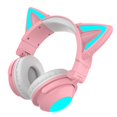 thumbnail image 3 of Auriculares Supraaurales 5.0, Auriculares Estéreo Plegables con Oreja de Gato, Auriculares, Micrófono Integrado, Auriculares para , Rosa, 3 of 5