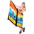 thumbnail image 4 of HAPPY BAY Women's Beachwear Summer Beach Wrap Bikini Wraps Sarong Swimwear Swim Cover up Skirt Bathing suit Pareo Coverups for Women One Size Marigold, Palm Tree, 4 of 4