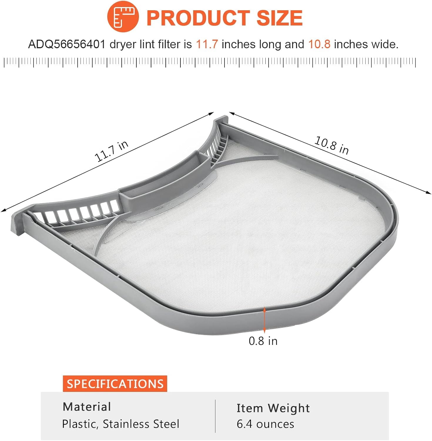 【𝟮𝟬𝟮𝟲 𝘂𝗽𝗴𝗿𝗮𝗱𝗲】ADQ56656401 DLEX3700W DLE3400W DLE3500W Dryer Lint Filters replacement for LG kenmore by Beauicy-Positively reviewed for sturdiness with UPGRADED STAINLESS STEEL METAL SCREEN