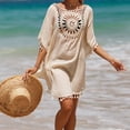 thumbnail image 3 of Bikini de playa de gran tamaño para mujer, traje de baño, top de playa con flecos recortados Adepaton BST3001339-2, 3 of 5