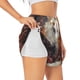 thumbnail image 1 of Balery Romantic Flower Fox Couple Pantalones cortos deportivos para mujer con forro y dos bolsillos, elásticos, para entrenamiento, gimnasio, yoga-Medium, 1 of 7