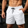 thumbnail image 2 of EOYWHK Mens Active Shorts Quick Dry Elastic Waist Drawstring Workout Shorts for Men Soft Lightweight Breathable Wear Daily Wear Outdoor White, Size S, 2 of 9
