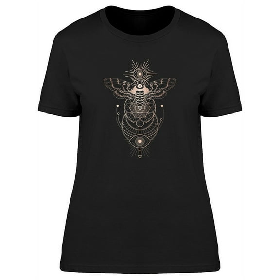 Moth And Sacred Geometry T-Shirt Women -Image by Shutterstock, Female Medium