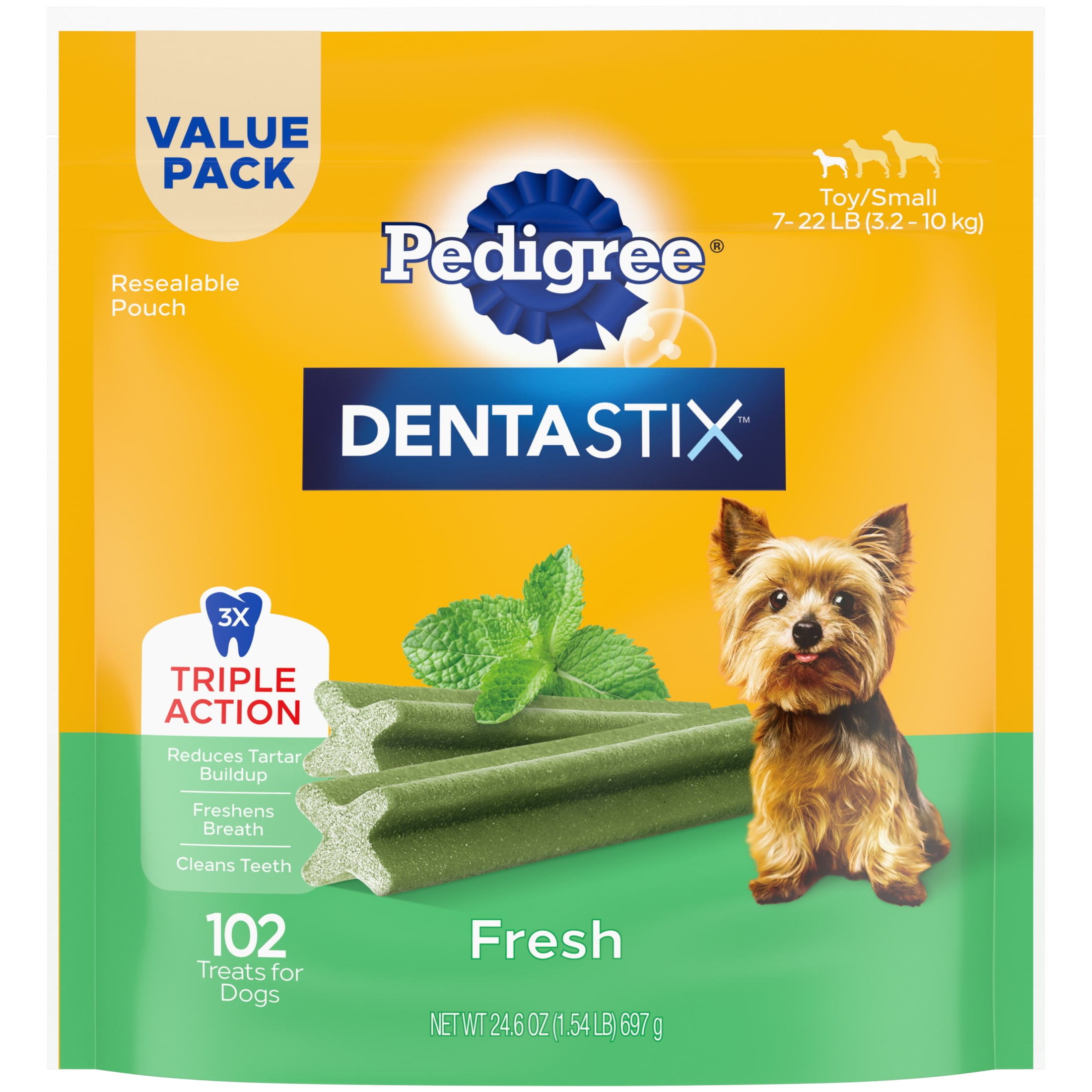 Pedigree Dentastix Fresh Toy Small Dog Treats 21 Pack