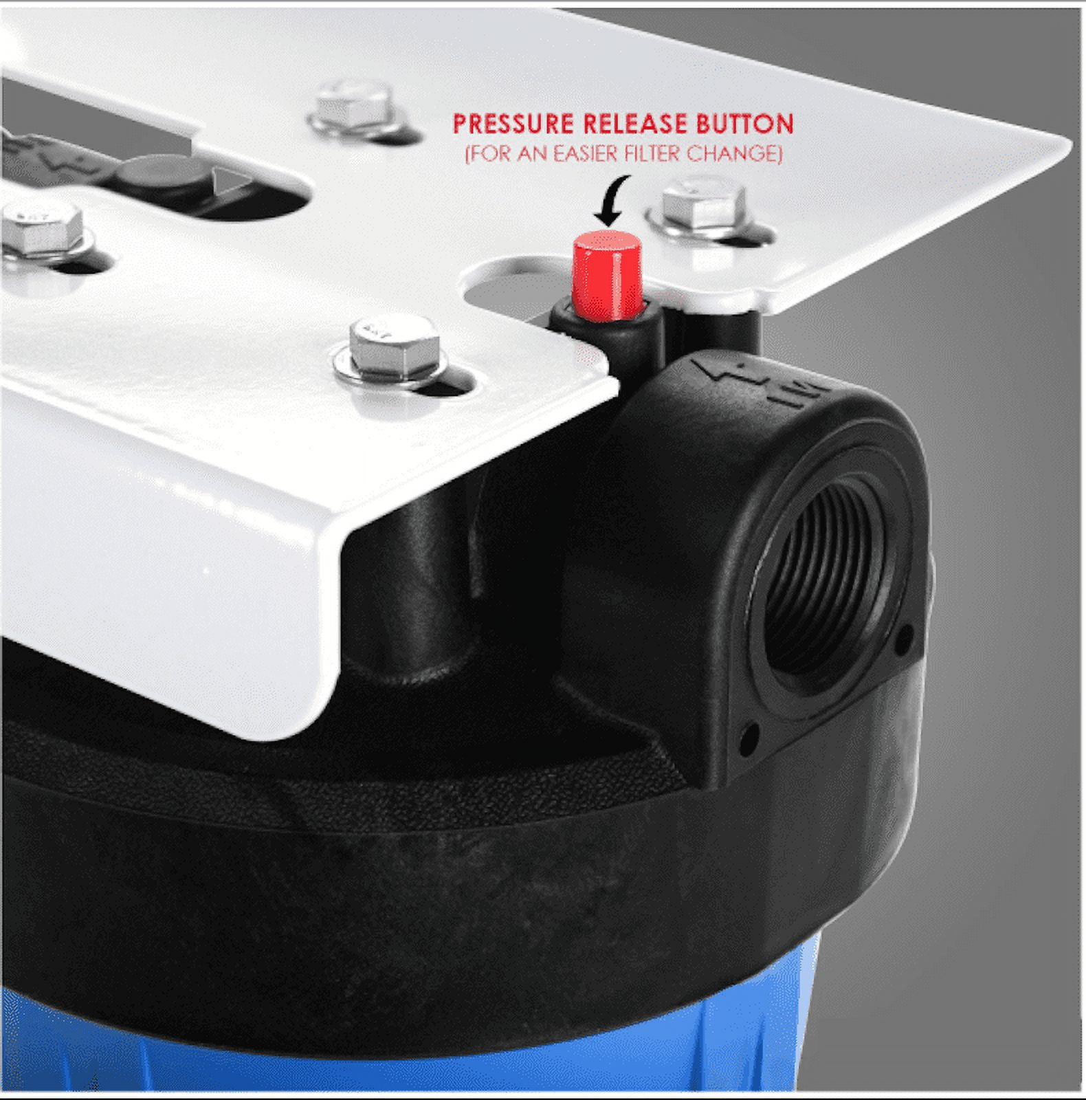 Dual Big Blue Water Filter System + Bracket (10"x4.5") - 1" Ports