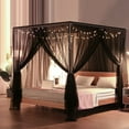 thumbnail image 5 of Mosquito Net For Bed 4 Corner Bed Canopy Easy Home Princess Bed Canopy Curtain For Girl Beds Kids Bedroom,Black,King, 5 of 9