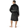 thumbnail image 4 of PAVILIA Mens Robe, Soft Robe for Men, Fleece Warm Long Bathrobe for Bath Shower Spa with Shawl Collar and Pockets, Plush Microfiber -Two Tone Black-Gray, 4 of 9