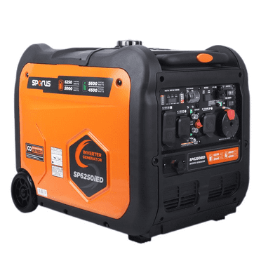 SP6250IED Generator, Electric Start, 120V 240V Full Power Output, Wheel & Handle Kit, for Tool/Homes/RV's, 5000W Portable super-quiet Dual Fuel & Parallel Capability, CO Sentry,EPA Compliant