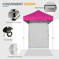 thumbnail image 2 of EAGLE PEAK Straight Leg Outdoor Portable Canopy Tent with One Removable Sunwall 5 x 5 ft, Carry Bag Included, Pink, 2 of 8
