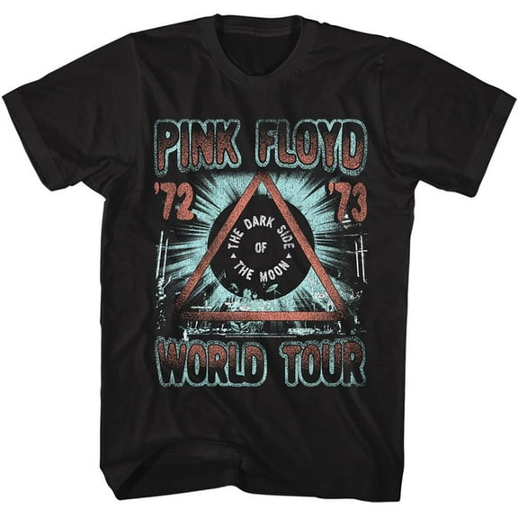 Pink Floyd 72 73 World Tour Black Adult T-Shirt 2Xl