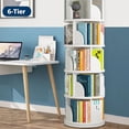 thumbnail image 5 of VGBYUJ 6-Tier Wooden Rotating Bookcase, 360° Revolving Bookshelf Organizer with 24 Shelves, Large Display Rack, 74"x18"x18", White, 5 of 9