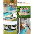 thumbnail image 5 of Outdoor Rug 4x6 ft Turquoise Coastal Beach Waterproof Outdoor Patio Rug Mat Non Slip Outside Area Rugs Carpet for RV,Camping,Porch,Deck,Pool,Balconybackyard,Vintage Gradients Ocean Waves, 5 of 9