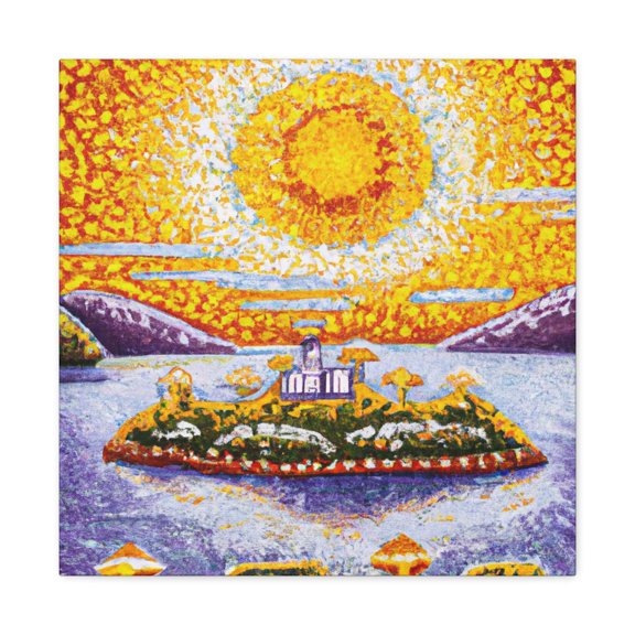 Archipelago Pointillism Scene - Canvas