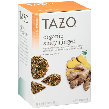 Tazo? Thé à base de plantes sans caféine au gingembre épicé biologique Sachets de thé 20 ct. Boîte