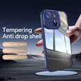thumbnail image 3 of Dteck for iPhone 15 Clear Case, Shockproof Slim Clear Hard PC Back with Soft TPU Bumper Scratch Resistant Protective Transparent Anti-Scratch Phone Case,Blue, 3 of 6