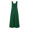 thumbnail image 4 of AOOCHASLIY Womens Jumpsuits Summer Clothes Womens Fashion Ethnic Style Solid Buttons Pocket Suspender Jumpsuit, 4 of 6
