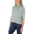 thumbnail image 6 of ToBeInStyle Women's 3/4 Sleeve Cowlneck Relaxed Fit Cropped, 6 of 7