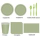 thumbnail image 1 of Vajilla desechable de Color verde salvia para fiesta, plato de papel, vaso de papel tisú, cuchillo, tenedor, cuchara, suministros para fiesta de niños, 1 of 4