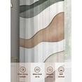 thumbnail image 6 of Abstract Wave Texture Sheer Curtains 96 Inches Long 2 Panels Vintage Brown Turquoise Bump Light Filtering Semi Sheer Window Curtains Drapes for Bedroom Living Room 52"x96", 6 of 7