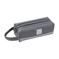 thumbnail image 4 of Hvmvliv Double-layer Cloth Pencil Case Large Capacity Double Zipper Portable Pen Bag with Handle for Students Office, 4 of 6
