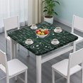 thumbnail image 3 of Math Equations Physics Icons Green Pattern Square Fitted Tablecloth with Elastic Edge,Square Table Cover,Washable Elastic Table Cover for Home Kitchen Party Decor 36"x36", 3 of 6