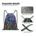Sigee Cosmic Purple Irises for Drawstring Bag String Backpack for