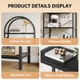 thumbnail image 4 of GloryStar 71-Inch Five-Tier Arched Display Rack, Industrial Metal Bookshelf with Adjustable Feet, Large Storage Shelf for Living Room or Office, 4 of 8