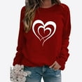 thumbnail image 1 of BVOFAR Chandails à Manches Longues de la Saint-Valentin pour Femmes Décontractés Mignons T-Shirts Graphiques Cœur d'Amour Tendance Col Rond Hauts 2025, 1 of 3